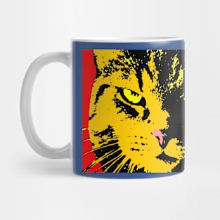 ANGRY CAT POP ART - ORANGE YELLOW RED BLACK Mug